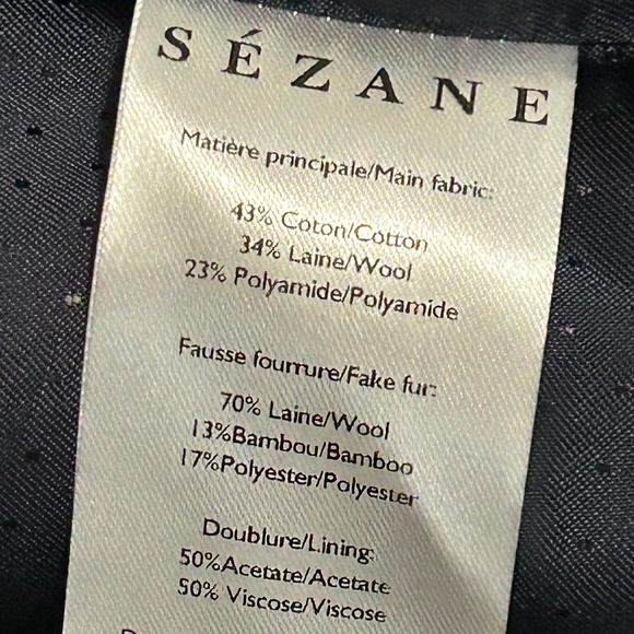 SEZANE BILLY COAT  Ecru Ocher Tiles LINED WOOL BLEND JACKET SIZE 36 - Picture 7 of 16